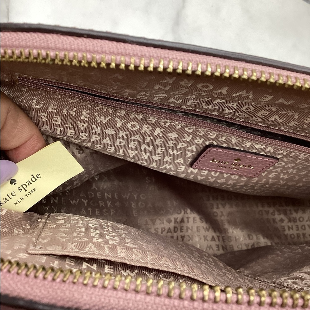 KATE SPADE SATCHEL SUMMER BAG PINK DUSTY PEONY HANDBAG GROVE STREET CARLY PURSE - Picture 12 of 14